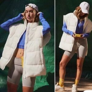 NWT Free People Movement Bubble Puffer Vest Jacket Size XS(OVERSIZED) in White